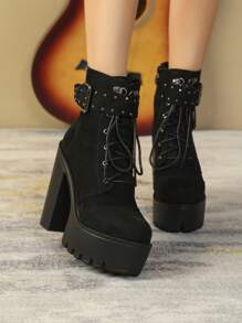 時尚靴子 - 黑色 - 查看 4