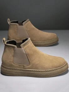 男士休閒舒服的短靴適用於秋冬 - 棕色 - 查看 1