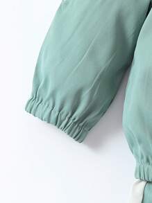 SHEIN 男小童撞色拉鏈開襟連帽夾克&拼接側邊接縫長褲 - 彩色 - 查看 6