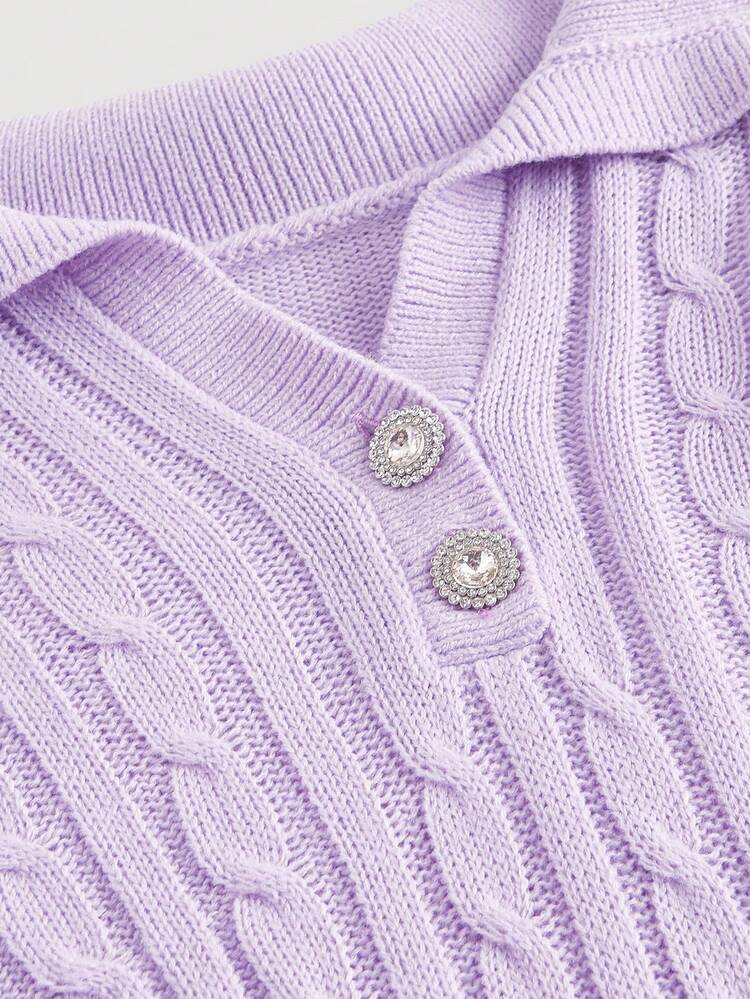 Plus Cable Knit Drop Shoulder Sweater