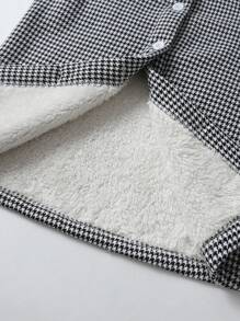 SHEIN 男小童千鳥格毛絨內襯連帽外套 - 黑與白 - 查看 5