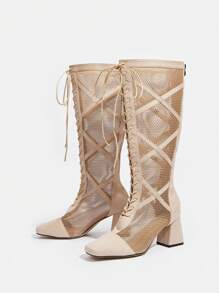 SheIn SXY Fashionable High Heel Boots - Camel - View 3