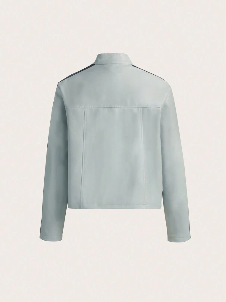 Contrast Tape Zip Up Jacket