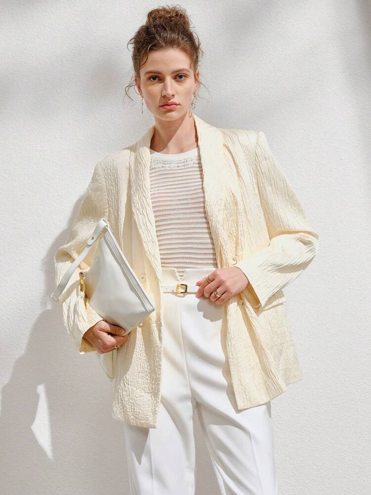 Shawl Collar Open Front Blazer