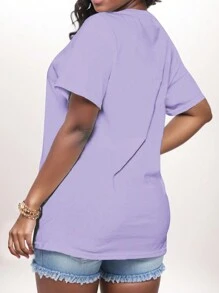Zolique Camiseta con estampado de figura - Morado - Ver 2