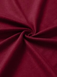 Manfinity Dauomo Nam Chất rắn Vòng cổ Áo thun - Màu Đỏ Sâu - Xem 4