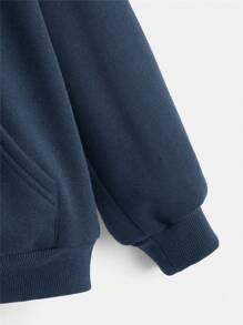 SHEIN Tween Boy Pocket Drop Shoulder Hoodie, Cute Casual Suitable For Spring/Autumn Daily Wear Fall Winter