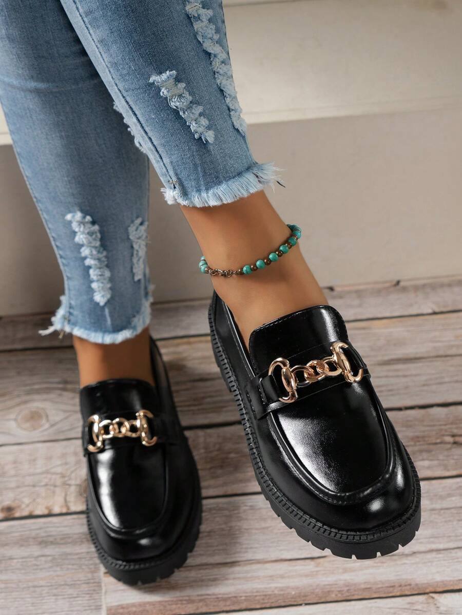 女式平底皮鞋、女式校鞋、女式樂福鞋