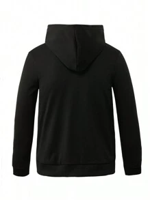 Tween Boy Spider Web Print Zip Up Sweatshirt - Black - View 2