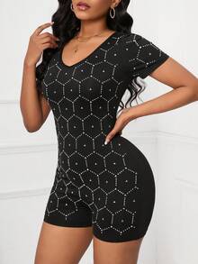 SHEIN Slayr 水鑽細節連衣連衣褲 - 黑色 - 查看 4