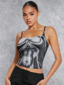 SHEIN BAE Figure Graphic Cami Top - Multicolor - View 5