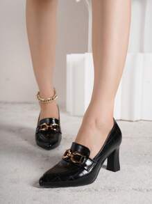 Women's High-heeled Pumps - Black - View 3