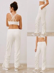 GLOWMODE 軟瘦緊密采摘低腰喇叭褲,帶口袋 - 白色 - 查看 6