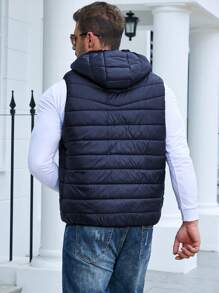 Manfinity Homme Áo khoác có mũ trùm đầu có khóa kéo cho nam Plus - Xanh đậm - Xem 2