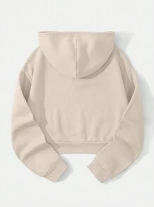 INAWLY Floral & Figure Graphic Thermal Lined Drawstring Hoodie,Long Sleeve Tops Graduation,Back To School,Graduation,Teacher For Women,Back To School Pullover Fall Sweatshirt - Apricot - View 2