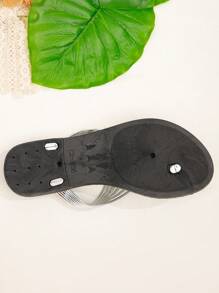 Dép Xỏ ngón Nữ Pha lê kim cương màu trơn Hấp dẫn - Bạc - Xem 6