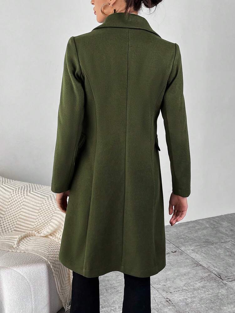 Lapel Neck Double Breasted Overcoat