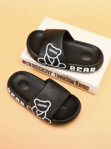 Dép xăng đan cho bé trai, dép đế dày chống trượt cho thanh thiếu niên, dép thời trang thường ngày, dép đi biển, giày dép, dép trong nhà và ngoài trời. - màu đen - Xem 8