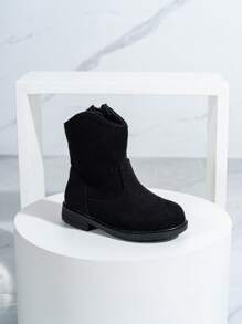 秋冬新款耐磨保暖舒適平底西部牛仔風百搭嬰兒靴 - 黑色 - 查看 7