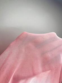 SHEIN Camisón largo con superposición de malla y ribete de volantes - Rosa vieja - Ver 7