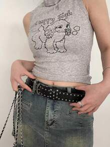 ROMWE Grunge Punk 1pc Women Punk Studded Decor Belt