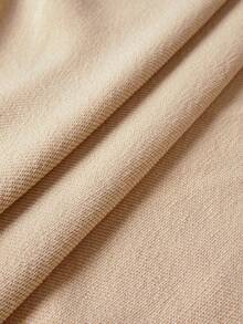 SHEIN EZwear Girls' Loose Fit Khaki Round Neck Sweatshirt With Cake Letter Print, Suitable For Fall And Winter - Khaki - View 6