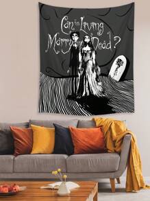 Corpse Bride | ROMWE 1 Miếng Đồ họa chữ và số Tấm thảm , Tối Tấm thảm Áp phích Đồ trang trí treo Đối với Phòng ngủ Thẩm mỹ - Nhiều màu - Xem 8