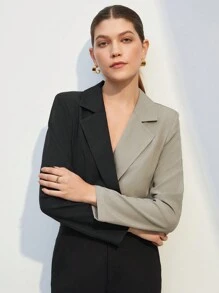 BizChic Hai âm Nút đôi Áo vest - Xám - Xem 7