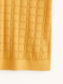 男士素色網眼針織上衣 - 黃色 - 查看 3