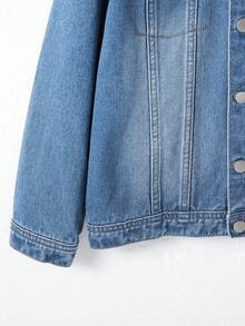 Tween Boy Bleach Wash Denim Jacket Without Tee - Medium Wash - View 4