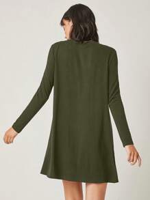 RueChic Solid Tee Dress - Green - View 2