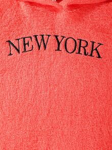 SHEIN 女大童字母刺繡毛絨帽衫&緊身打底褲 - 彩色 - 查看 3