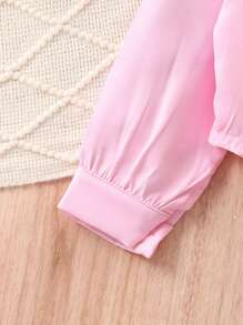 SHEIN Young Girl Figure Graphic Shirt & Flare Leg Pants