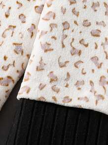 Teen Girl Allover Print Fluffy Jacket & Ribbed Cami Dress - White - View 3