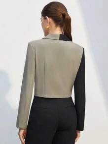 BizChic Hai âm Nút đôi Áo vest - Xám - Xem 2