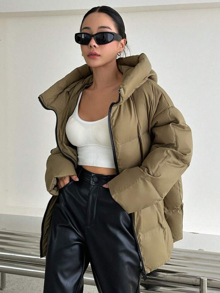 Zip Up Puffer Thick Coat ,Winter Women Clothes,Winter Coat Women Jacket