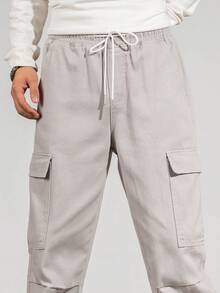 Manfinity Hypemode Men Flap Pocket Side Cargo Jeans - Grey - View 7