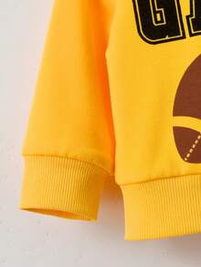 女嬰字母圖案運動衫和運動褲 - 黃色 - 查看 5