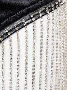 Hauture 水钻流苏下摆拉链紧身连衣裤 - 黑色 - 查看 7