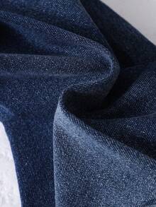 SHEIN Tween Boy Ripped Frayed Cat Scratch Jeans - Dark Wash - View 4