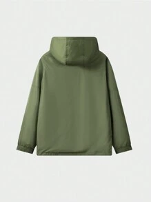 In My Nature Nam Túi có nắp Viền kéo ra áo có mũ Vỏ mềm Áo khoác - xanh quân đội - Xem 4