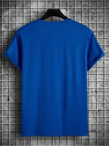 Manfinity Homme Men Letter Graphic Tee - Blue - View 2