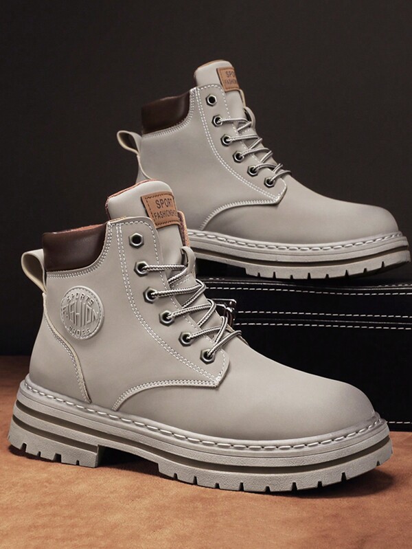 Spring Fashion Men's High Top Boots Tooling Boots Big Toe Shoes SHEIN USA