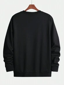 Men Cartoon Graphic Sweatshirt - Black - View 2