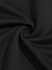 SHEIN EZwear 大碼嘻哈樂團角色字母印花休閒運動衫，圓領 - 黑色 - 查看 4