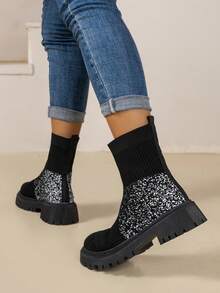 Women's Fashionable Boots - Black - View 2
