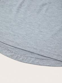 SHEIN EZwear Solid Ruched Tank Top - Grey - View 3