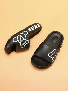 Dép xăng đan cho bé trai, dép đế dày chống trượt cho thanh thiếu niên, dép thời trang thường ngày, dép đi biển, giày dép, dép trong nhà và ngoài trời. - màu đen - Xem 3