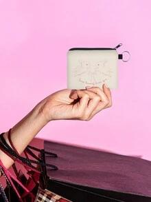 ROMWE Kawaii 1入組標語兔子圖案零錢包 - 彩色 - 查看 5