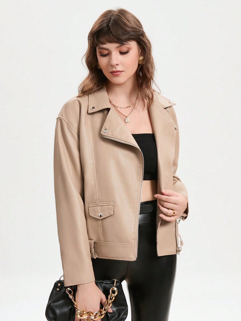 Zip Up Moto Jacket